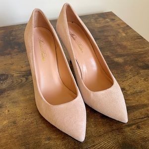 Brooks Brothers Suede Heels, Blush Pink, Size 7 1/2